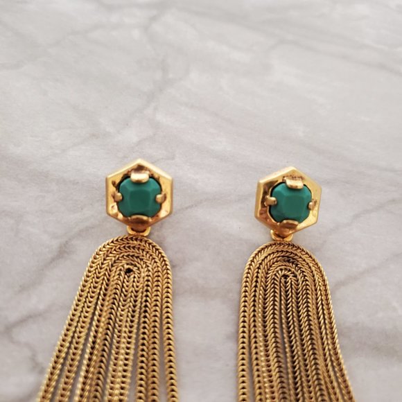 💙 Stella and Dot Odeon Antiqued Chandler Convertible Stud Drop Dangle Earrings - Picture 2 of 10